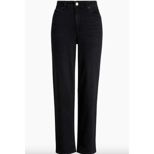 NWT Paige Denim Jeans Size 32 Sarah Straight Ankle High Rise Jeans‎ Vacant Black